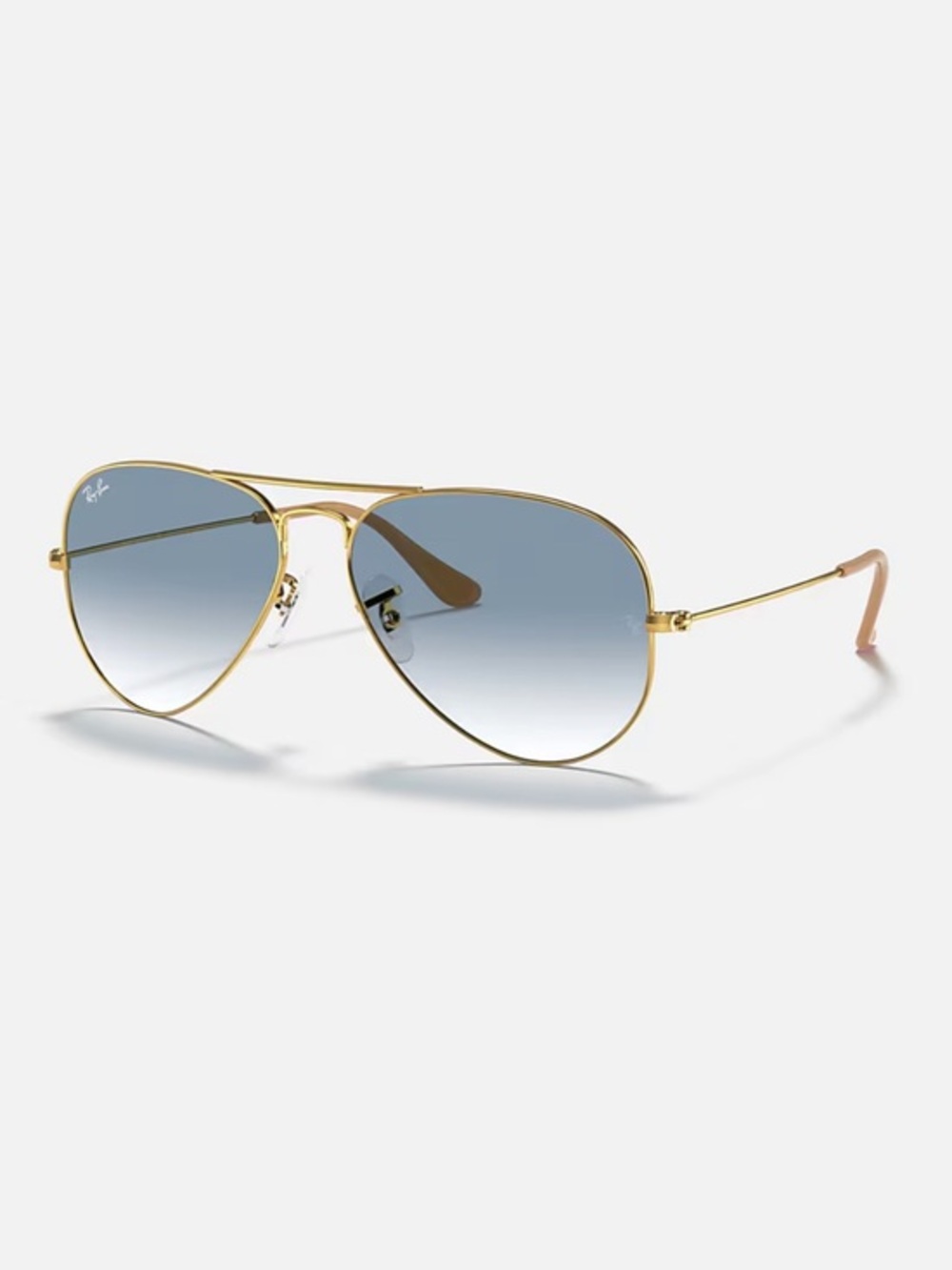 Ray-Ban Women's Gold Frame Aviator Sunglasses with Blue Gradient Lenses
